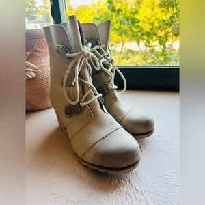 Sorel Joan of Arctic Wedge Mid Oxford Tan Winter Snow Boot Womens Size 9.5